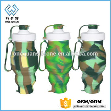 colorful outdoor silicone foldable water bottle